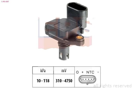 Lufttrykksensor, høydetilpasning EPS 1.993.087