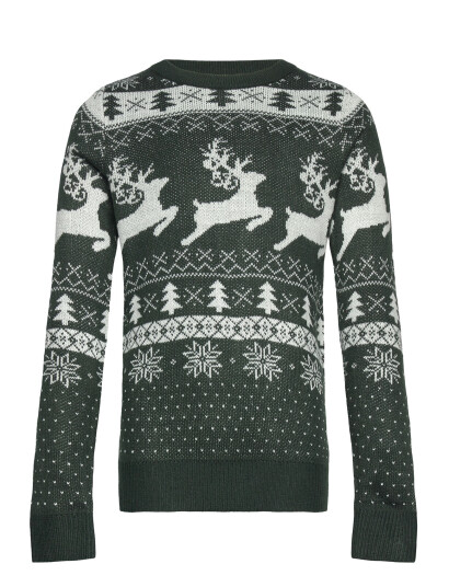 Jack & Jones Jjxmas Frosty Knit Crew Neck Jnr Green 176