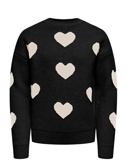 Kids Only Kognaja L/S Flower Pullover Knt Black 122-128