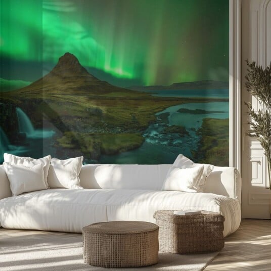 Tapet Nordlys Landskap Tapet Nordlys Landskap