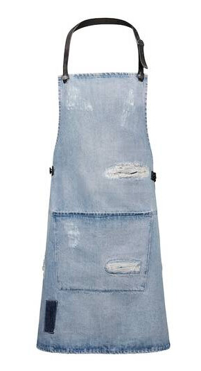 DUTCHDELUXES Grill Forkle i slitt denim, Vasket Indigo DUTCHDELUXES Grill Forkle i slitt denim, Vasket Indigo