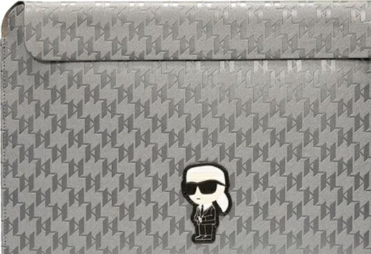 Karl Lagerfeld Karl Lagerfeld Erme Klcs14sakhpkg 14" Sølv/Sølv Saffiano Monogram Ikonik