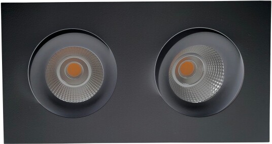 Nordesign Georgia 360 lavtbyggende downlight dobbel 2x7W 3000K RA97 Dimbar IP44 - Svart