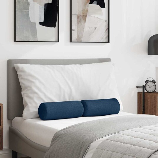 Bolster puter 2 pcs Blå Ø 15 x 40 cm stoff