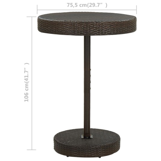 vidaXL Hagebord brun 75,5x106 cm polyrotting vidaXL Hagebord brun 75,5x106 cm polyrotting