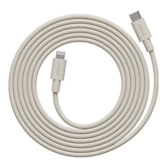 Avolt 2m USB-C til Lightning Kabel Nomad Sand
