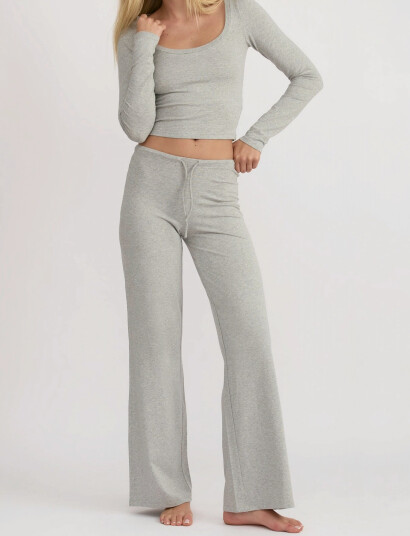Organic Basics Everyday Straight Leg Pants - Grey - XS