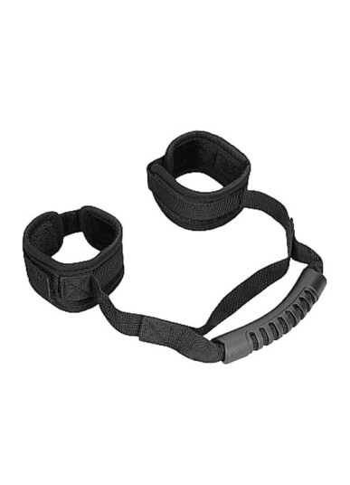 Ouch! Au! Velvet Wrist Cuffs with Handle    - Svart