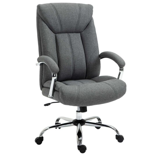 Kontorstol Ergonomisk Svingstol Med Vippefunksjon Polstret Armlen Nakkestøtte Grå 65X78X110 120Cm Kontorstol Ergonomisk Svingstol Med Vippefunksjon Polstret Armlen Nakkestøtte Grå 65X78X110 120Cm