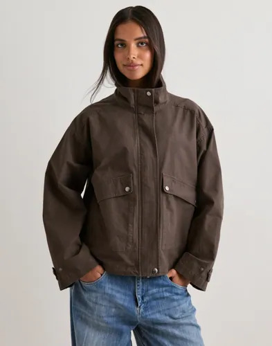Nelly Brun Funnel Neck Cotton Jacket