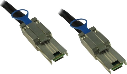 Inter Tech   Sas Ekstern Kabel   Sas 6Gbit/S   26 Pin 4X Shielded Mini Multilane Sas Sff 8088 Hann Til 26 Pin 4X Shielded Mini Multilane Sas Sff 8088 Hann   2 Cm   Svart