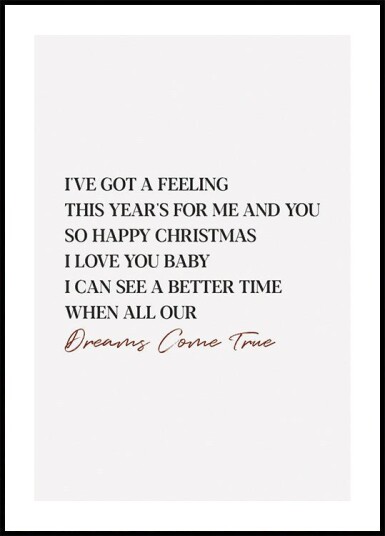 Dreams Come True Christmas Plakat Plakat / 40x50cm