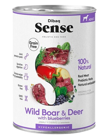 Sense Grain Free Wildboar & Deer 380 Gr Hund Hundefôr & Hundemat Våtfôr & Våtmat Dibaq
