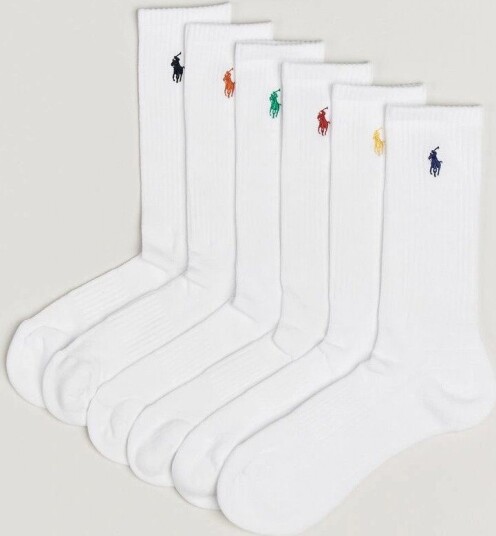 Polo Ralph Lauren 6 Pack Performance Crew Socks White