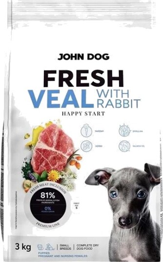 John Dog Valp Puppy Fresh Veal With Rabbit Tørrfôr Til 3 kg John Dog Valp Puppy Fresh Veal With Rabbit Tørrfôr Til 3 kg