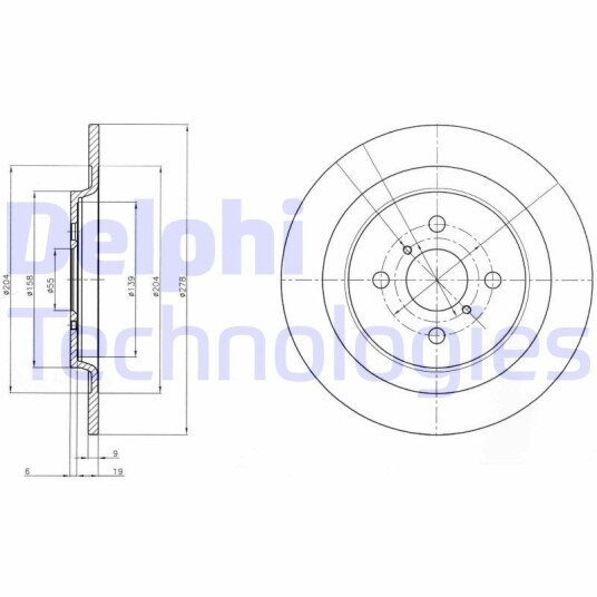 Bremseskive DELPHI BG4076 Bremseskive DELPHI BG4076