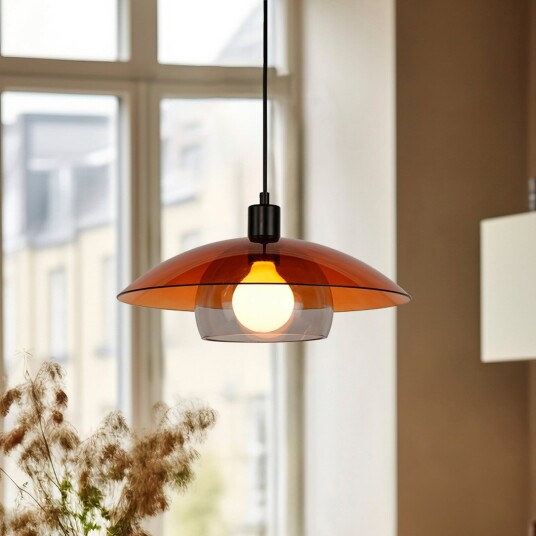 Hengelampe COREP Jolly dimmbar Brun / Rust Stue Glass 14 Brun / Rust