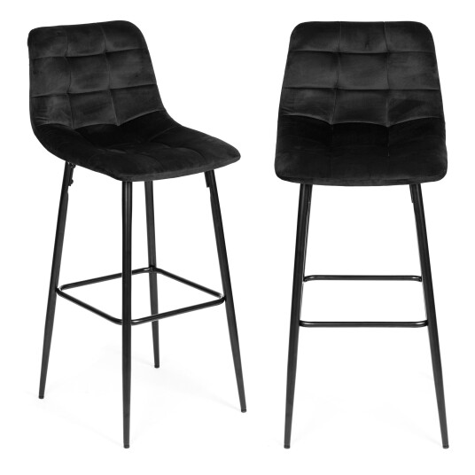 Selgro Hoker barstol høy stol fothviler velur ModernHome Svart Selgro Hoker barstol høy stol fothviler velur ModernHome Svart