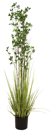 Europalms Evergreen Shrub With Grass Artificial Plant, 182cm Europalms Evergreen Shrub With Grass Artificial Plant, 182cm