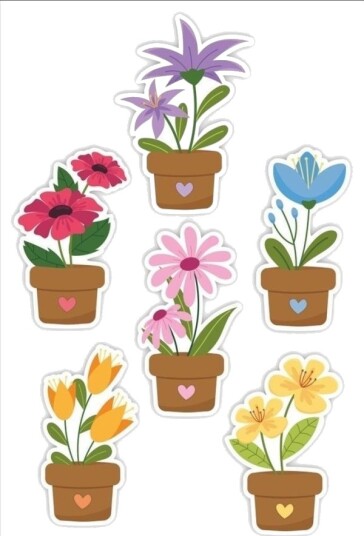 Learnhow Vindusdekorasjoner Dobbeltsidige   Blomster... 6 Stk