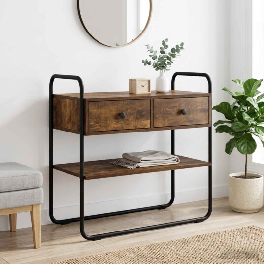 vidaXL Konsollbord Røkt Eik 100 x 40 x 75 cm Konstruert tre
