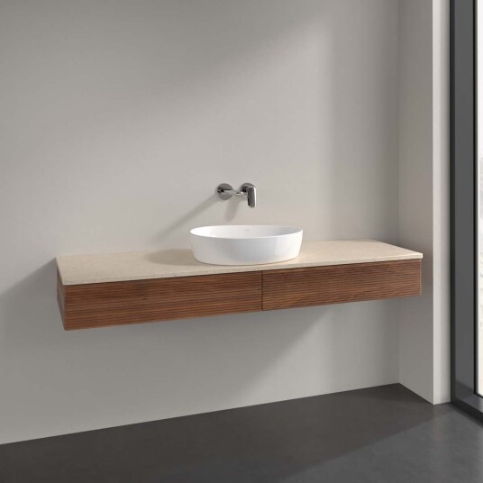 Villeroy & Boch  Antao Servantskap med 2 skuffer 160x50x19 cm m/lys Valnøtt/Crème