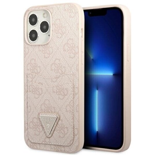 Guess iPhone 13 Pro / 13 Hardcase 6,1" med 4G Triangle Logokortspor Rosa