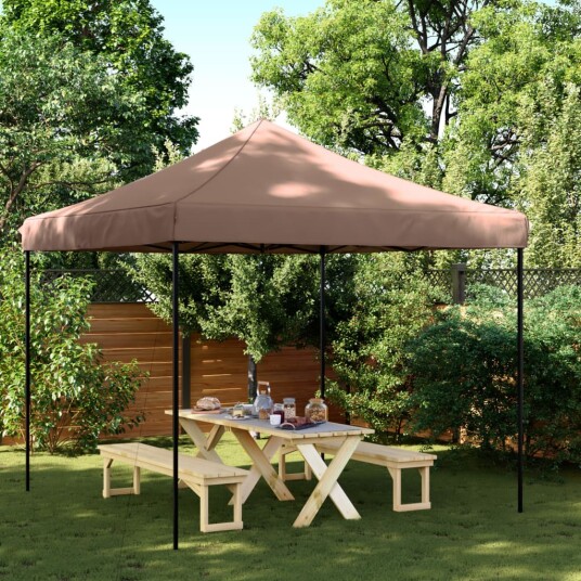  Sammenleggbart partytelt pop-up brun 292x292x315 cm 4004918