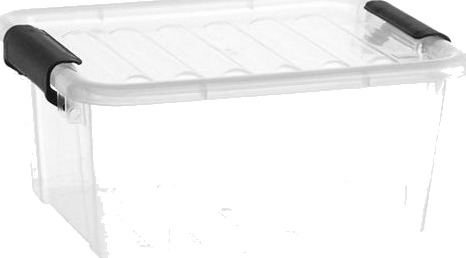 Plast Team Oppbevaringsboks Home Box 2,0 Liter Transparent Med Lokk Pp Svarte Klips   1 Stk 22350800
