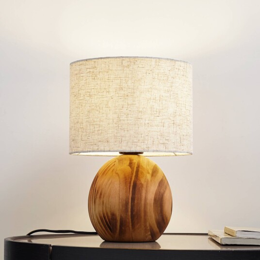 Lindby Mayumi bordlampe høyde 31 cm tre tekstil Lindby Mayumi bordlampe høyde 31 cm tre tekstil