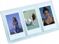 LoveInstant Frame Stående ramme for 3 bilder for kameraer / skrivere Utskrift på zinkpapir / Fuji Instax Mini - Blå