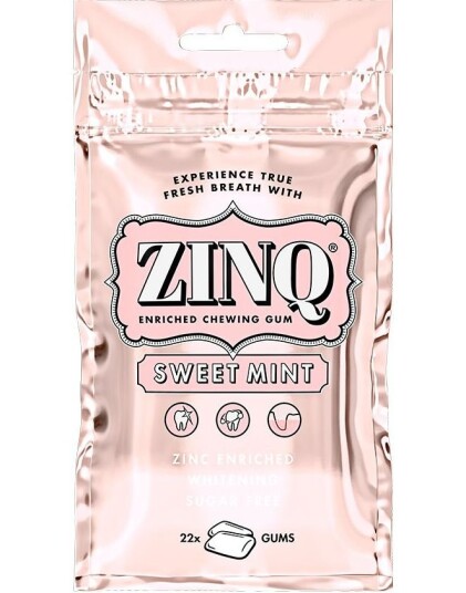 Zinq Tyggegummi med Sweet Mintsmak 31,5 gram Zinq Tyggegummi med Sweet Mintsmak 31,5 gram