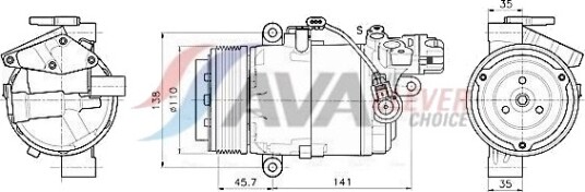AVA COOLING SYSTEMS BWAK630 AC-kompressor