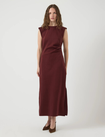 YAS Yaspina Sl Long Dress Noos   Burgundy   XXL