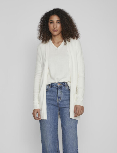 Vila Viril Open L/S Knit Cardigan - Noos - White - M Vila Viril Open L/S Knit Cardigan - Noos - White - M