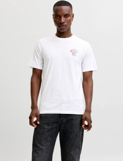 Jack & Jones Jjbrewy Tee Ss Crew Neck White S