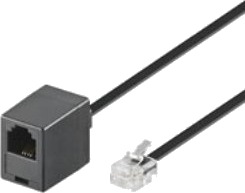Goobay 10m RJ11 Telefonforlengelseskabel M/F Sort