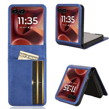Motorola Razr 60 Ultra FlexCard etui i karbonfiber med kortspor Blå