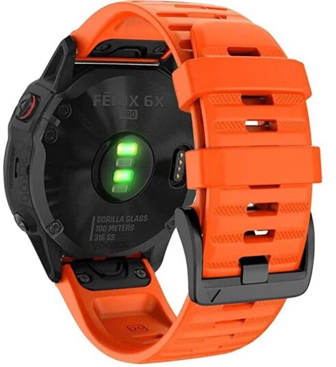 INF Garmin klokkereim 26 mm Fenix 6X/5X Plus/3HR/Descent MK1 silikon oransje INF Garmin klokkereim 26 mm Fenix 6X/5X Plus/3HR/Descent MK1 silikon oransje