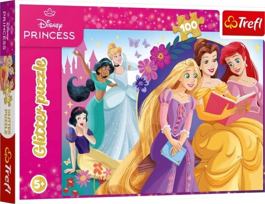 Trefl Disney Princess Glitter Puslespill 100 Brikker