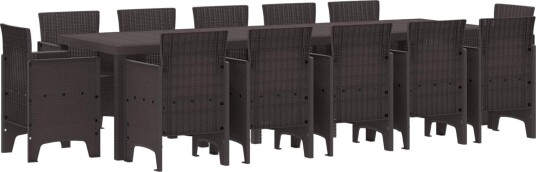  Hage Spisegruppe 13 pcs Brun 300 x 100 x 73 cm Poly rattan