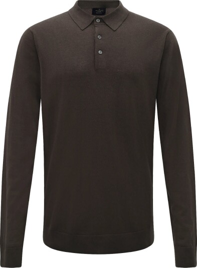 Hackett London Merino Silk Ls Polo   VINTAGE GREEN   M