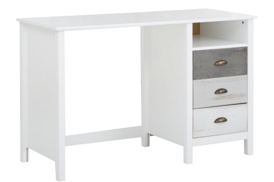 Meridian Skrivebord 140 cm Hvit/Lysegrå/Mørkegrå