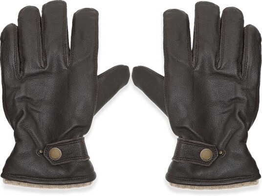 Lindbergh Soft Leather Gloves W?. Primaloft Padding - DK BROWN - XXL