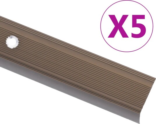 Trappeneser L form 5 stk aluminium 100 cm brun