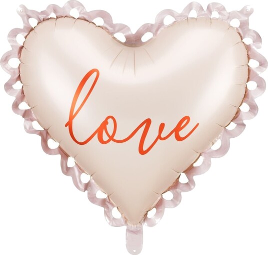 Partydeco Hjerteformet Rosegullfarget Folieballong 50x47 cm