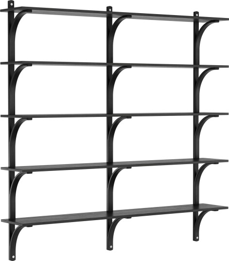 Levi Wall Shelf 180 cm Big Aluminium / Black Stained Ash