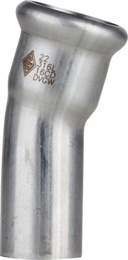3 stk 108 mm TURBO Inox-bøy 15G. muffe/nippel