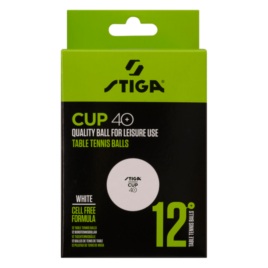 Stiga Cup Vit, 12-pack, bordtennisballer STD
