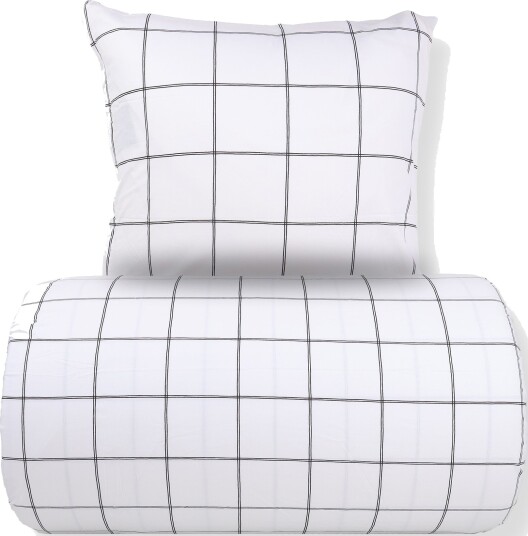 Nordstrand Home Sengetøy 140x220 cm   100% bomull   Hvit med svarte ruter
